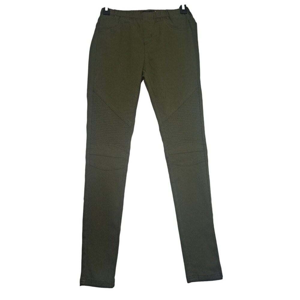 Mystiq Green Moto Athleisure Minimalistic Urban Edgy Street Utility Pants Medium